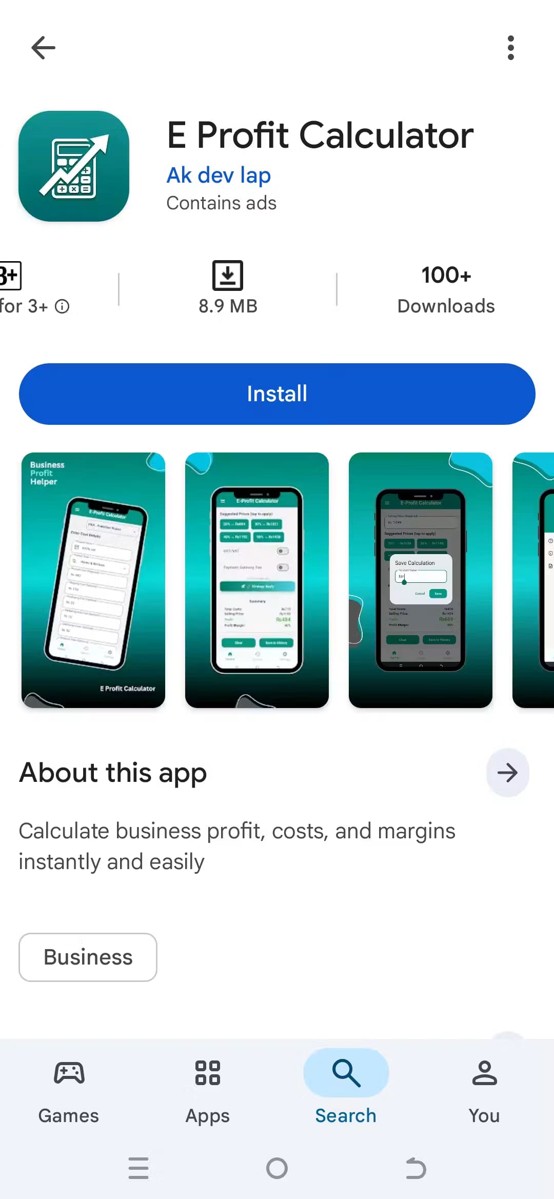 E profit Calculator