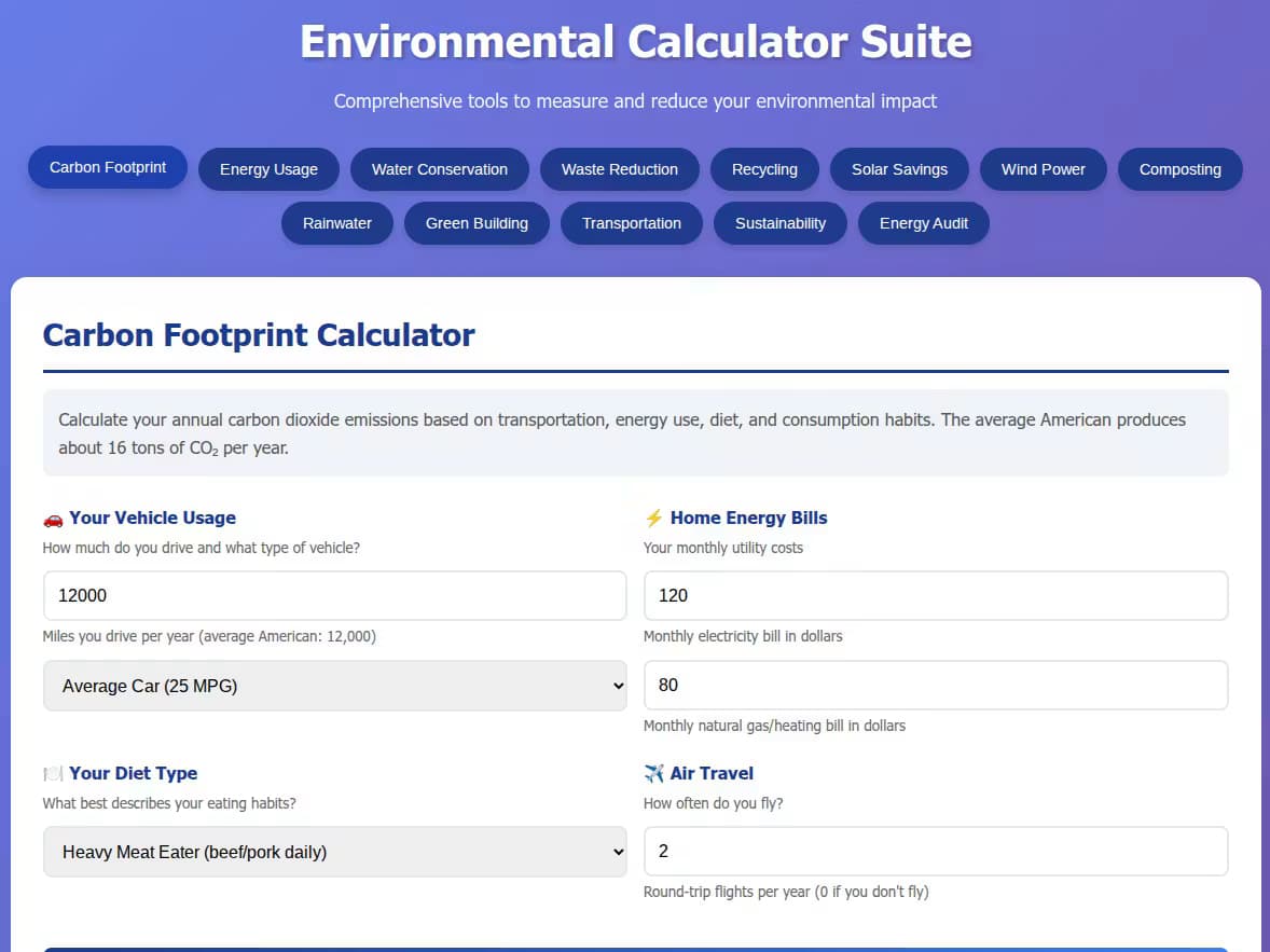 Environmental Calculator Suite