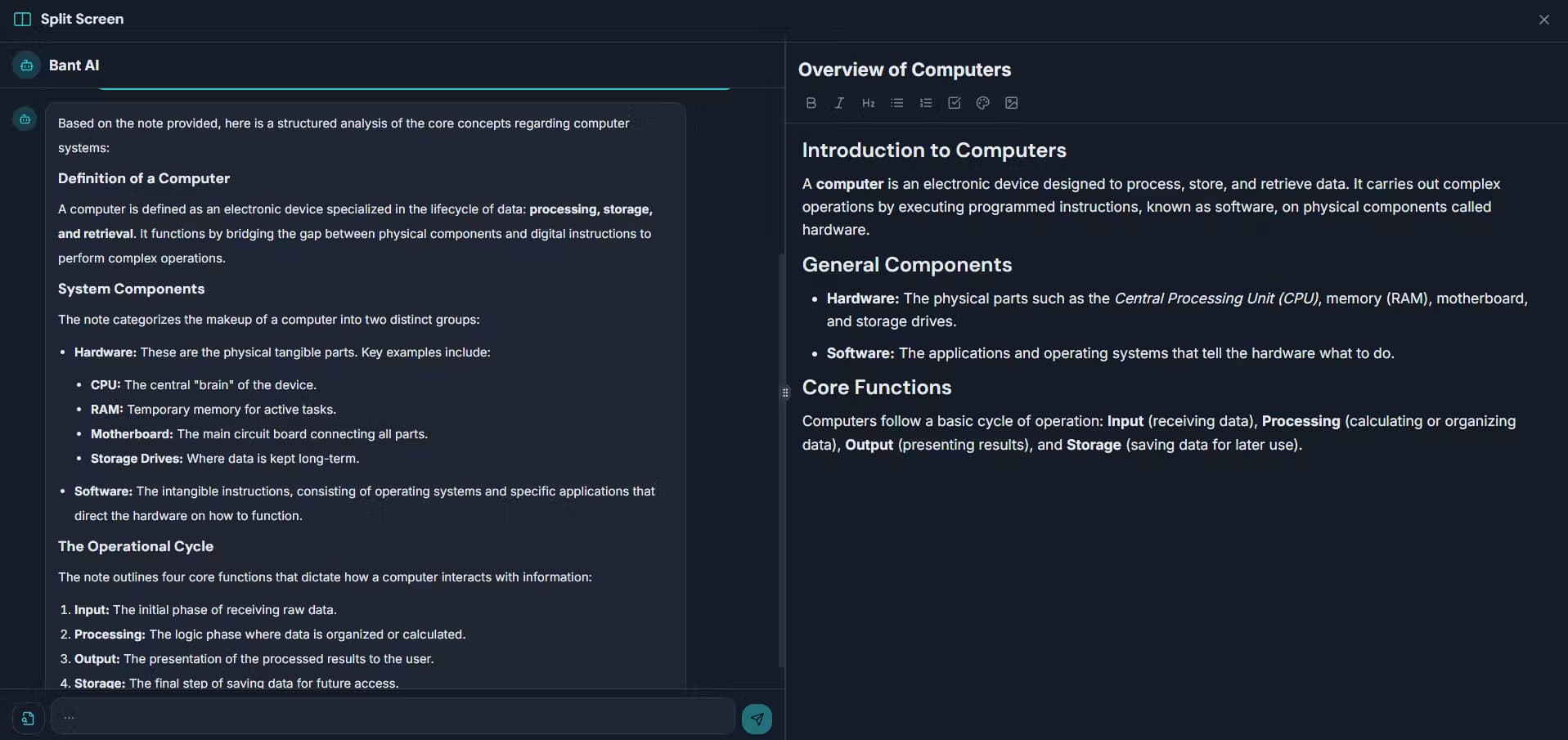 Bant workspace Ai