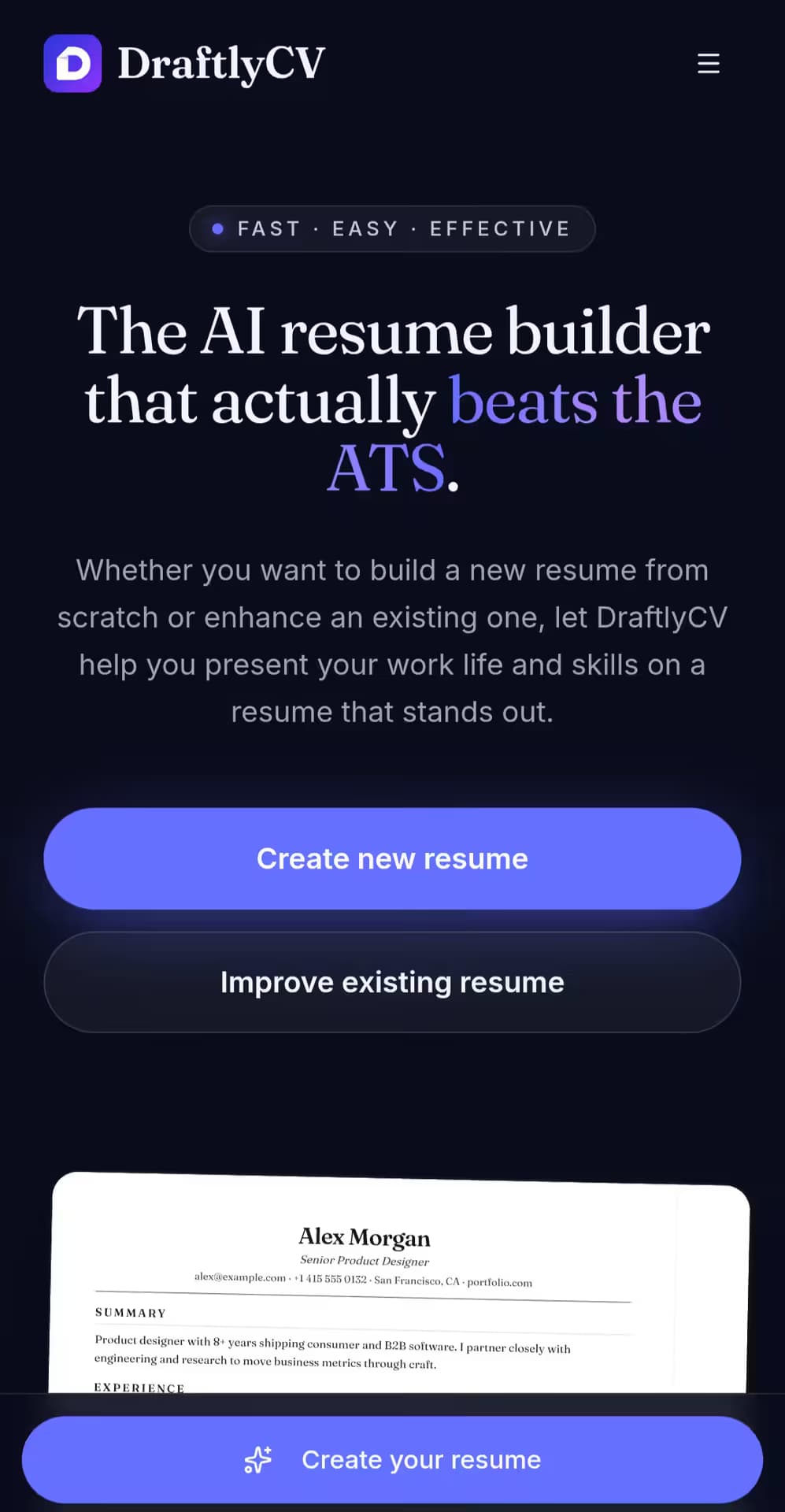 DraftlyCV