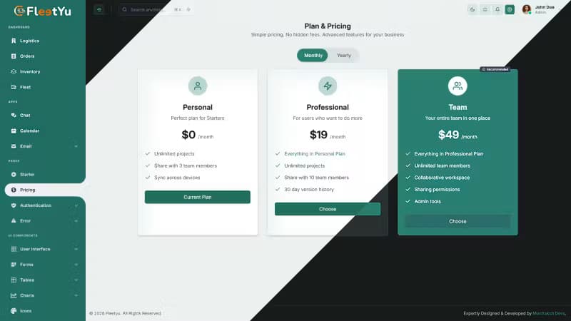 Fleetyu Admin Dashboard