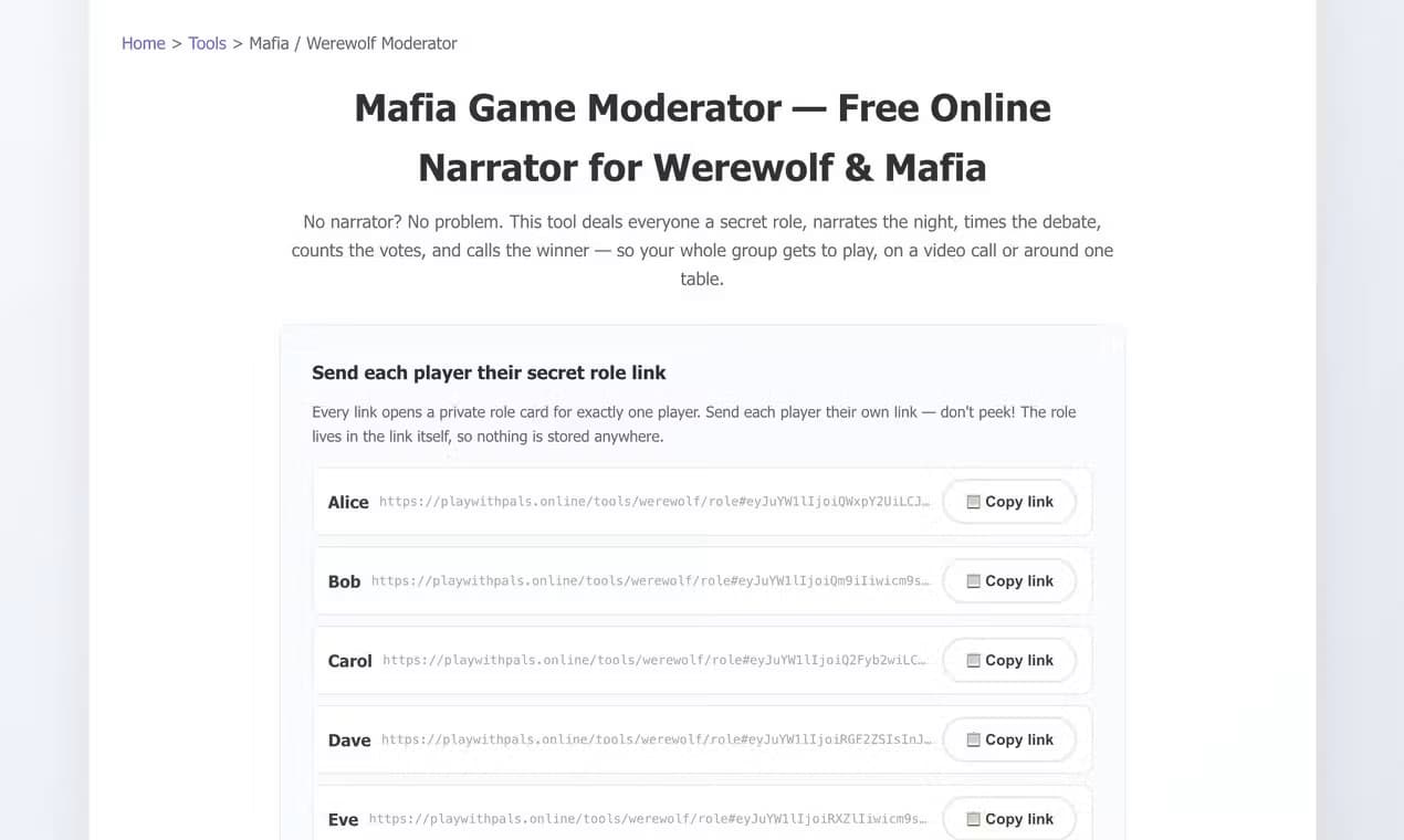 Mafia Game Moderator