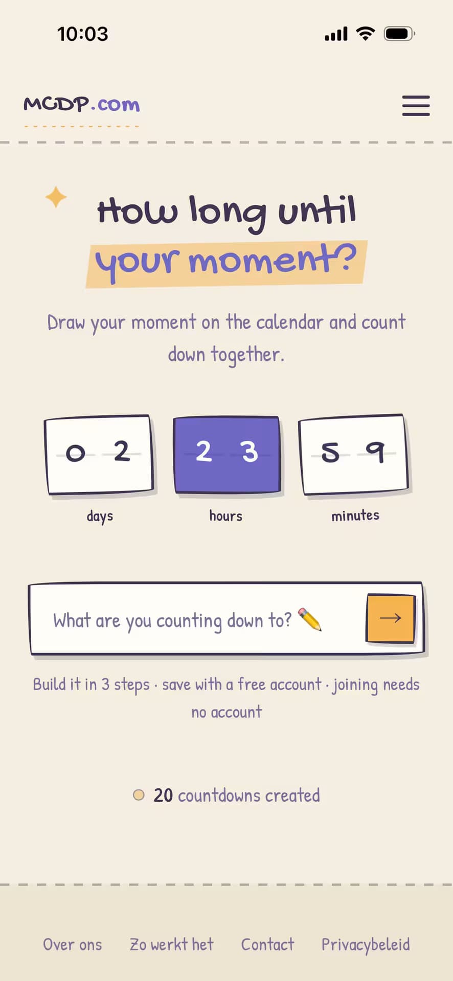 MyCountDownPage