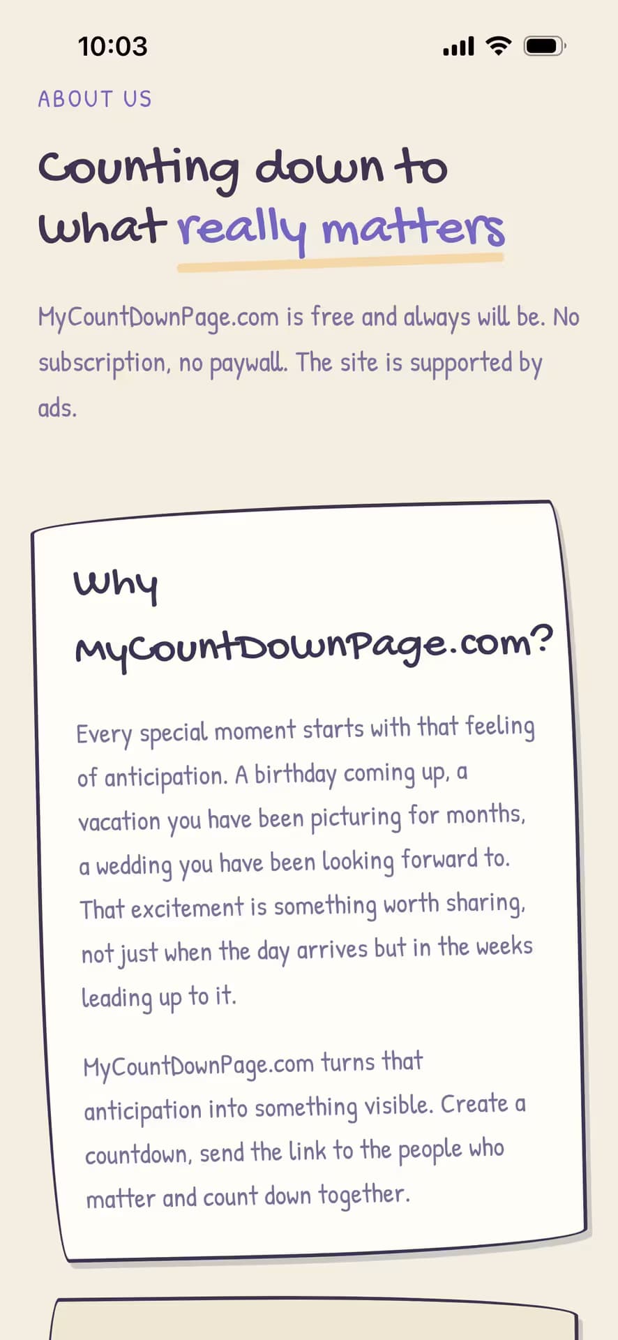 MyCountDownPage