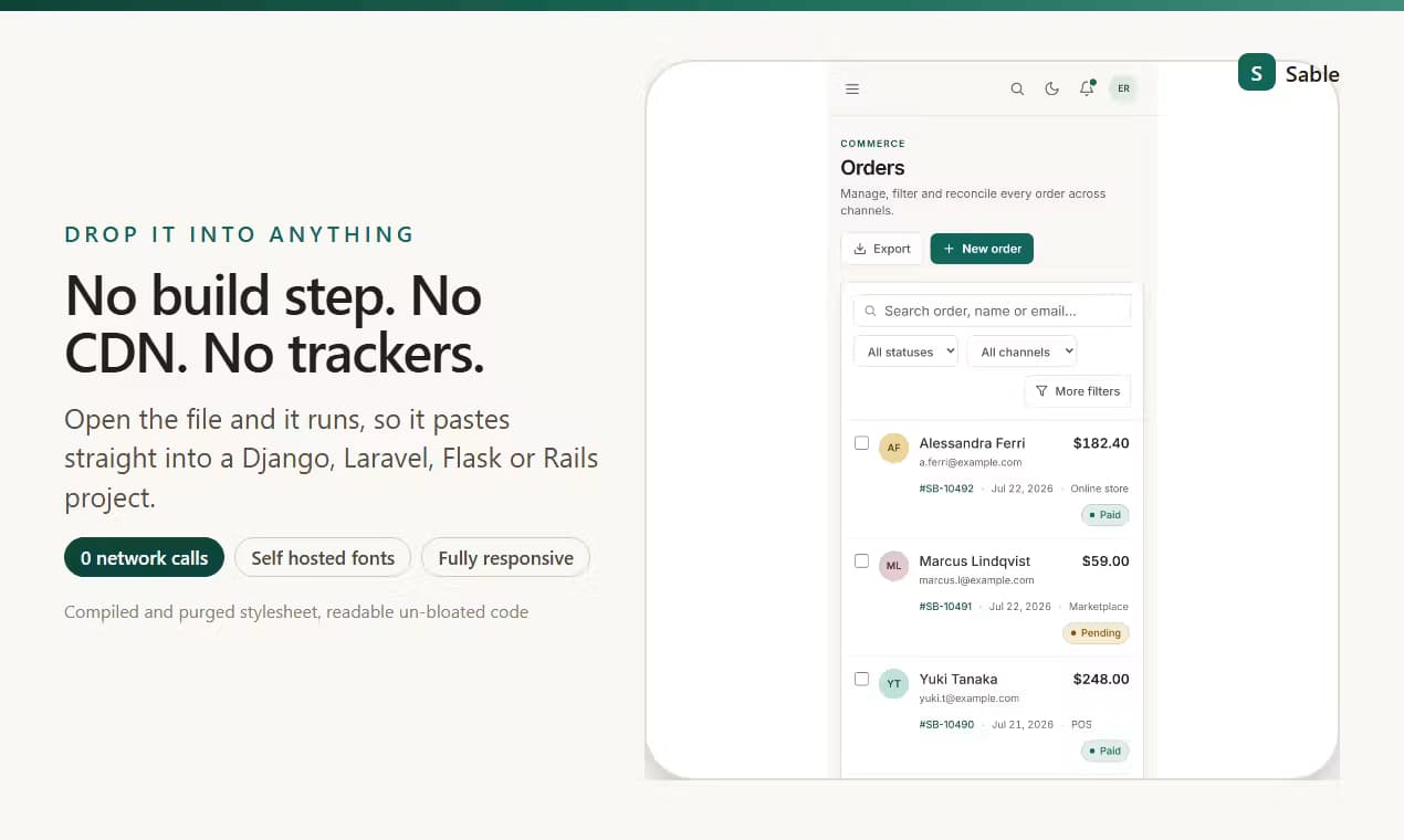 Sable Dashboard